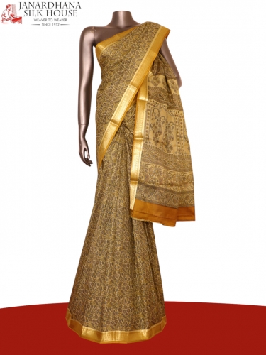 Pure Abstract Printed Silk Saree